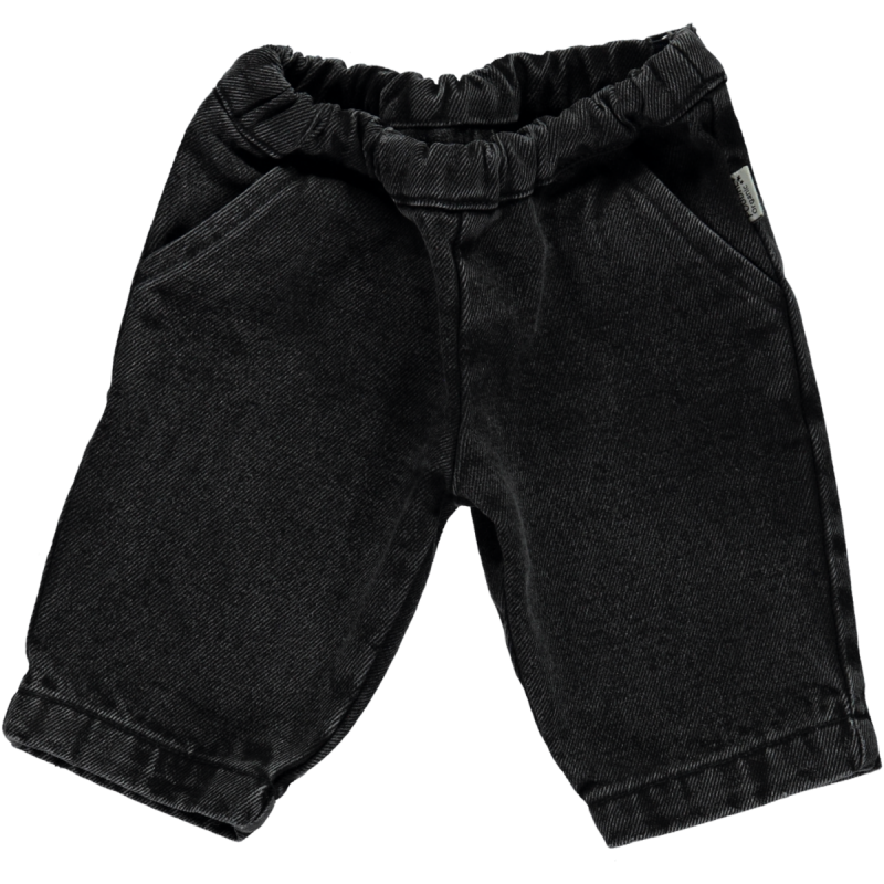 Pantalon kids Pomelos en coton bio – Denim noir | Poudre Organic 1