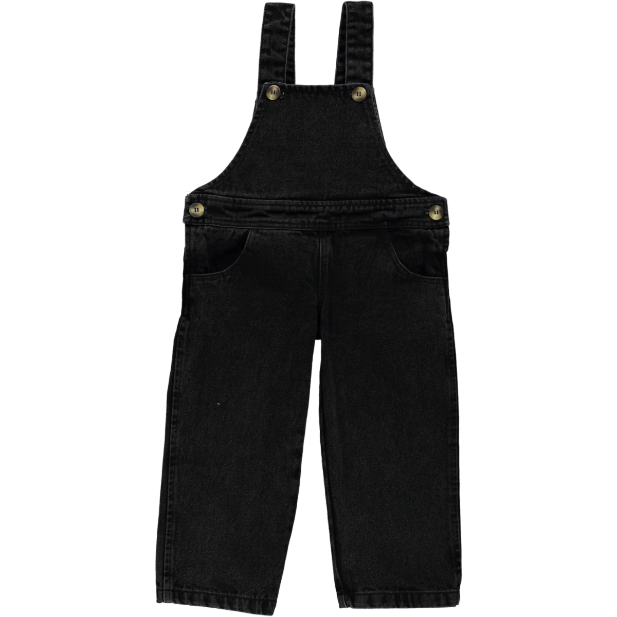 Salopette kids Quetsche en coton bio – Denim noir | Poudre Organic 1