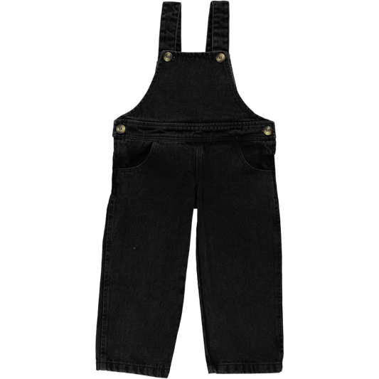 Salopette kids Quetsche en coton bio – Denim noir | Poudre Organic 1