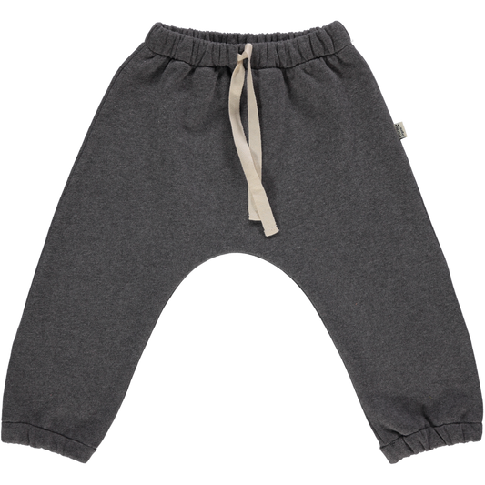 Pantalon kids Cannelle en molleton coton bio – Anthracite | Poudre Organic 1