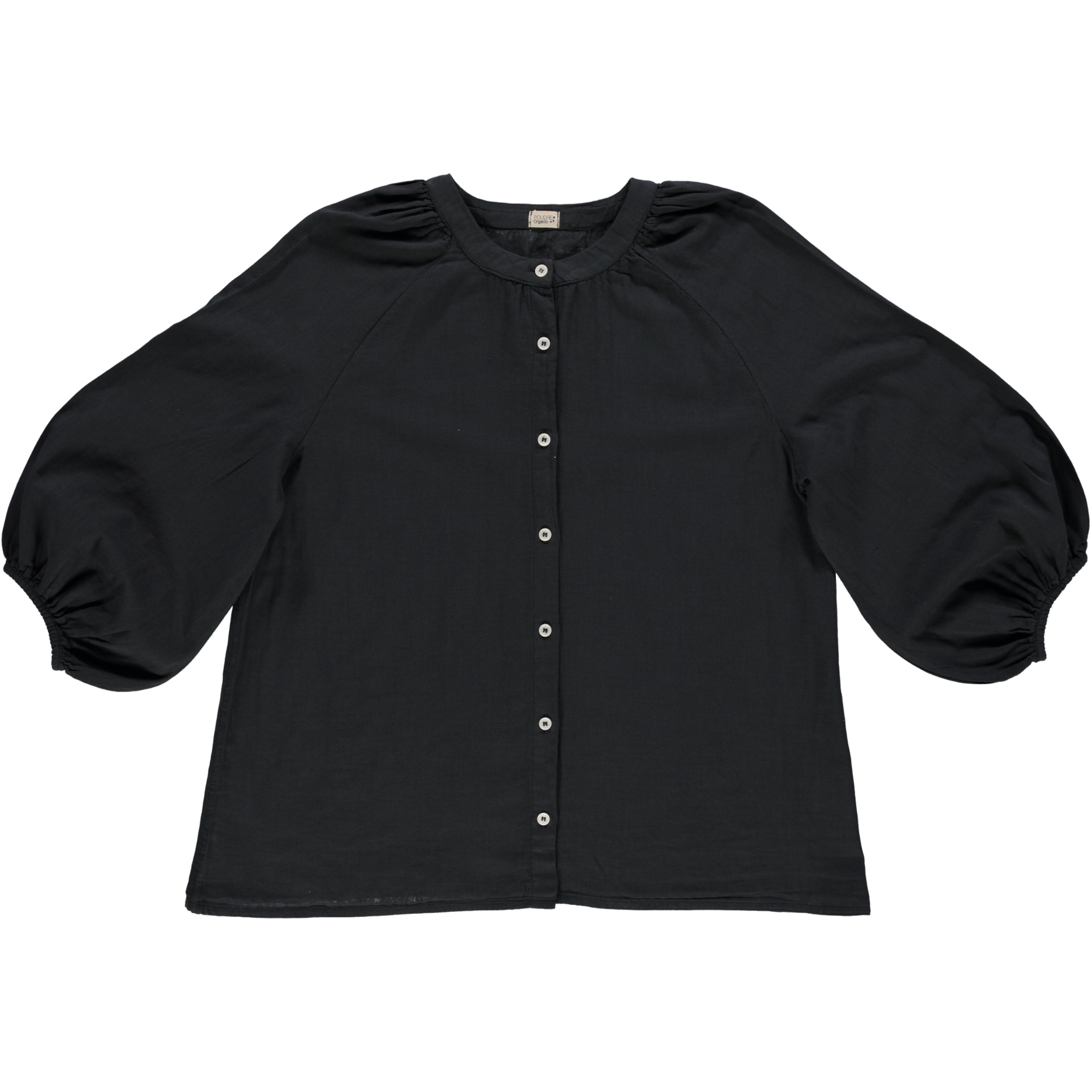 Blouse femme Onagre en gaze de coton bio – Pirate black | Poudre Organic 1