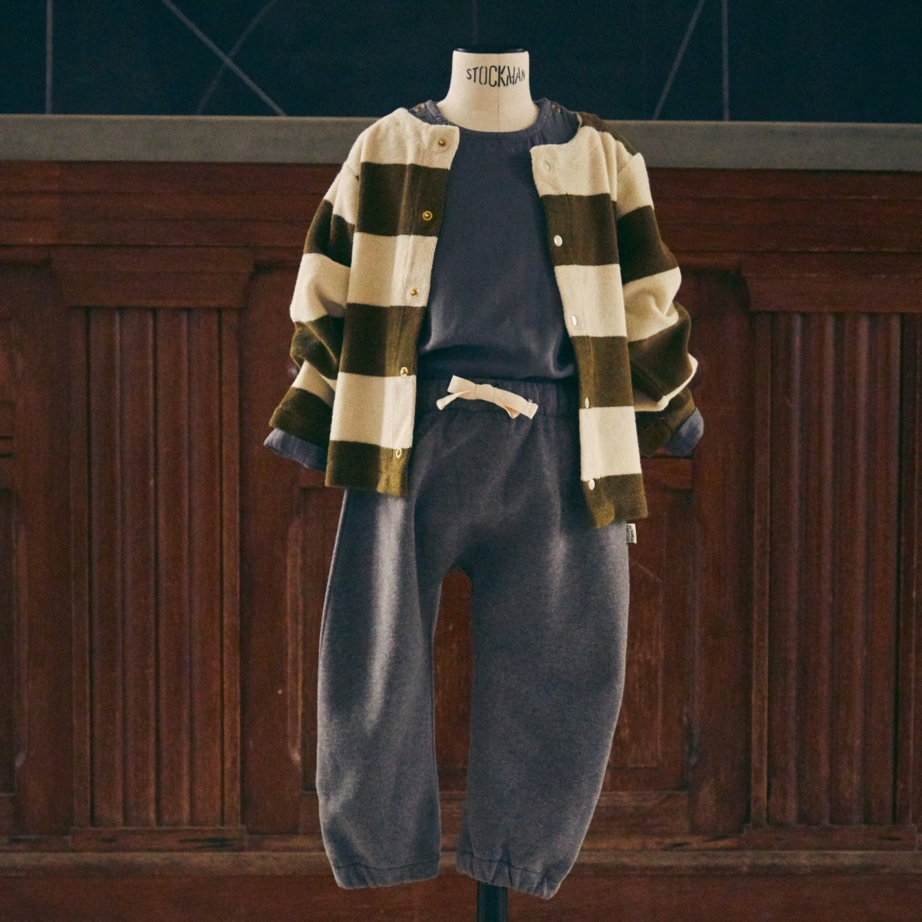 Pantalon kids Cannelle en molleton coton bio – Anthracite | Poudre Organic 2