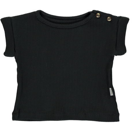 T-SHIRT BOURRACHE côtelé [Pirate Black] Permanent