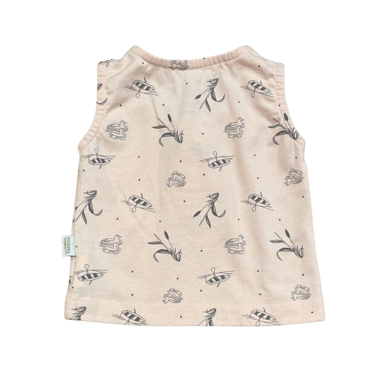 SUREAU TANK TOP Imprimé rose pâle