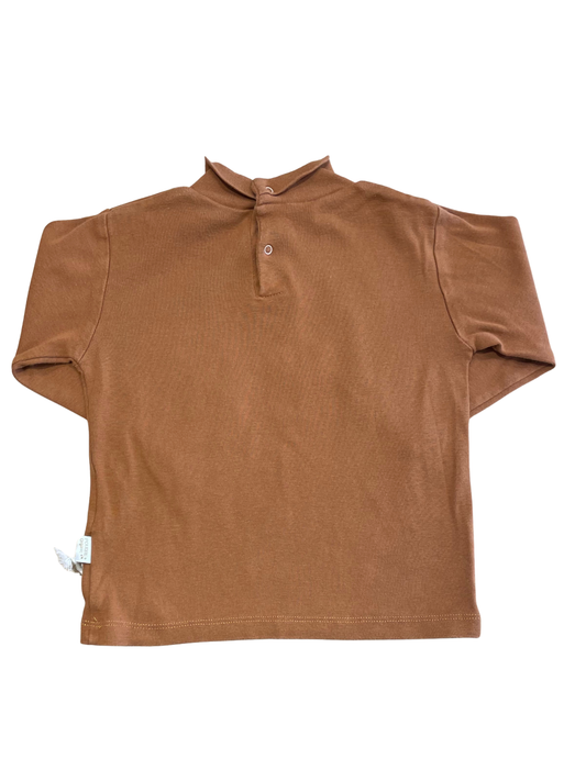 T-SHIRT COL MONTANT Noisette