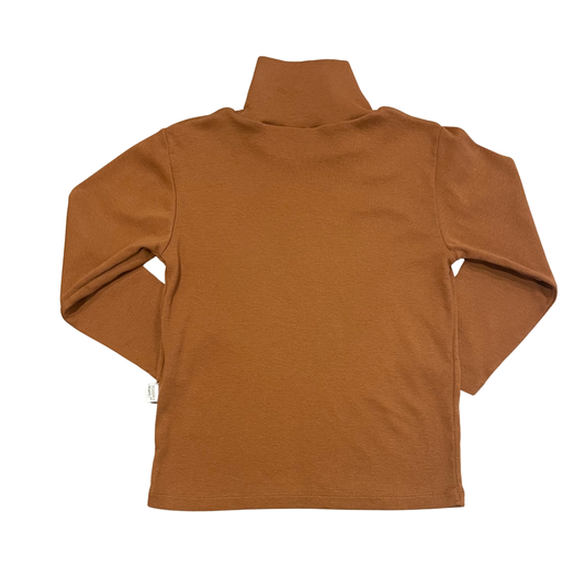 T-SHIRT FUNNEL NECK Caramel chaud