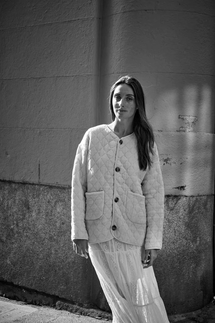 Veste matelassée femme Millet en coton bio – Dark denim | Poudre Organic 2