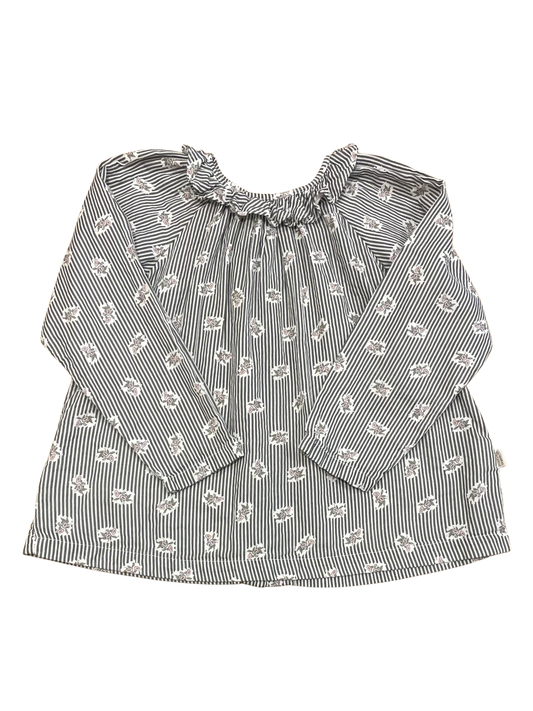 BLOUSE CHARME Rayures fleurs