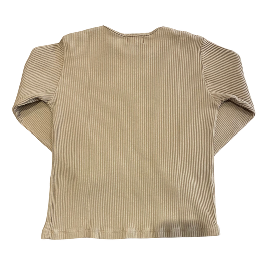 OLIVE RIBBED T-SHIRT Indian Tan