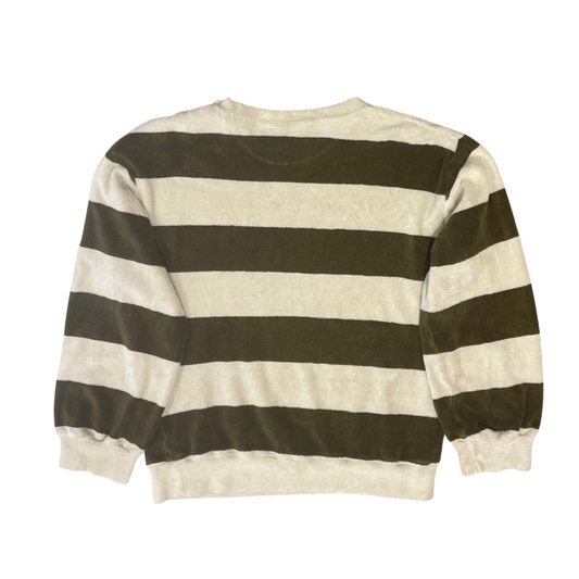 SWEAT CASSANDRE ÉPONGE Rayures Fir Green