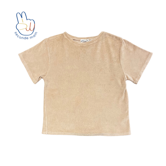 T-SHIRT ORGEAT ÉPONGE Poudré