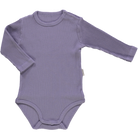 Body bébé Aloes manches longues côtelé en coton bio – Lavender Gray | Poudre Organic 1