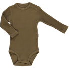 Body bébé Aloes manches longues côtelé en coton bio – Dull gold | Poudre Organic 1