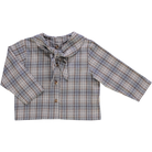 Blouse foulard kids Alysse en coton bio – Flanelle carreaux | Poudre Organic 1