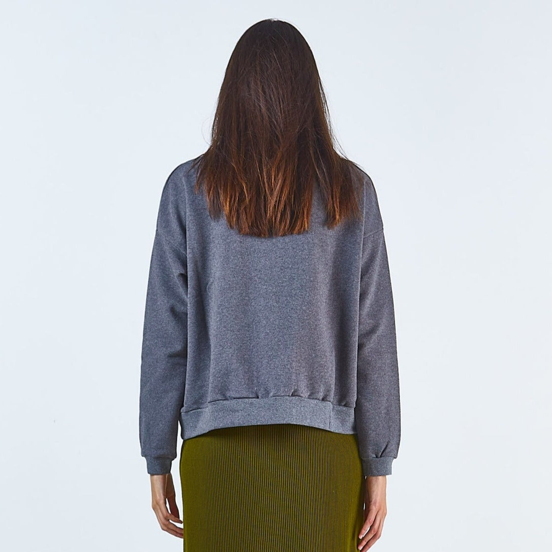 Sweatshirt femme Acentra en molleton coton bio – Anthracite | Poudre Organic 8