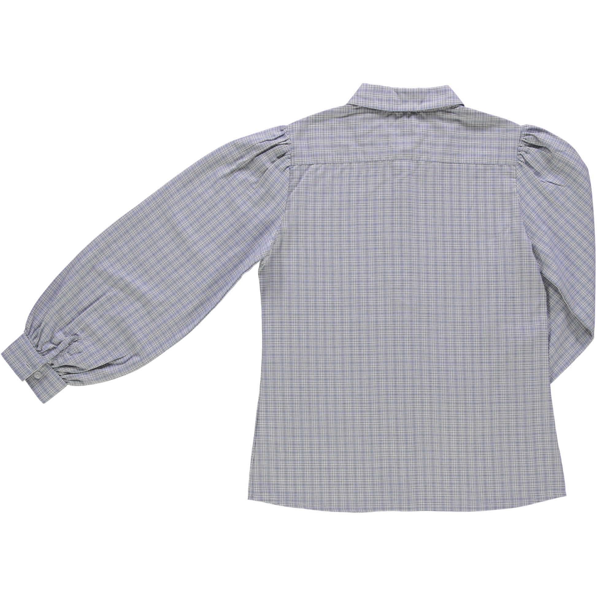 Chemise femme Aulne manches longues en coton bio – Carreaux bleus | Poudre Organic 5