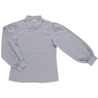 Chemise femme Aulne manches longues en coton bio – Carreaux bleus | Poudre Organic 1