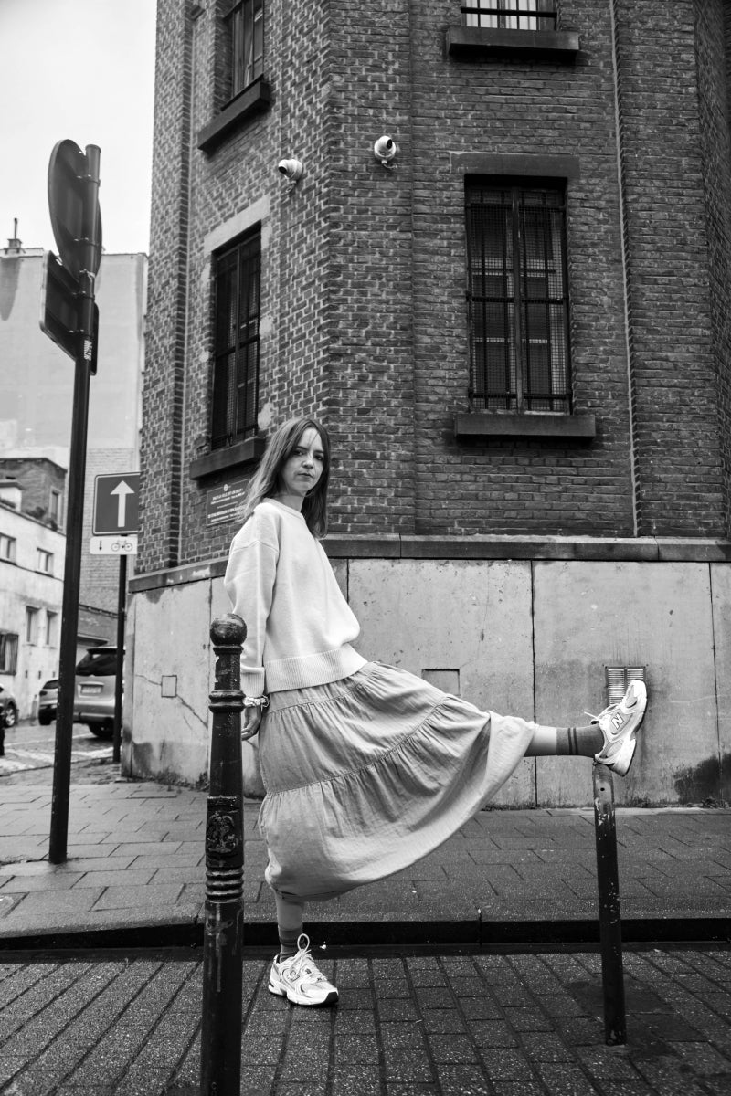 Jupe femme Thym en gaze coton bio – Dull gold | Poudre Organic 2