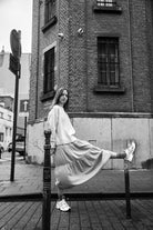 Jupe femme Thym en gaze coton bio – Dull gold | Poudre Organic 2