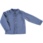 Blouse kids Belladone manches longues en coton bio – Denim épais blue | Poudre Organic 1