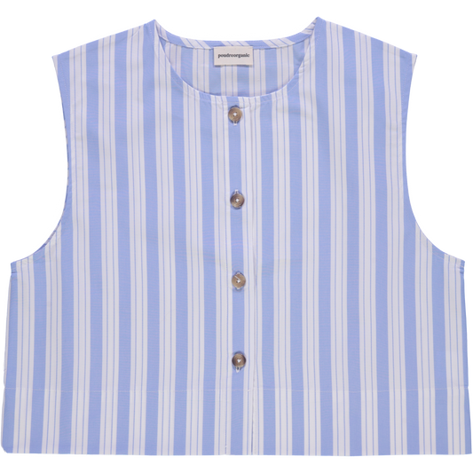 BLOUSE VANILLE ADULTE Rayures larges bleues/blanches