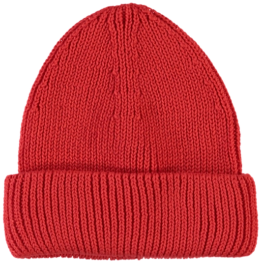BONNET BEANIE COTON ADULTE Rouge Corail