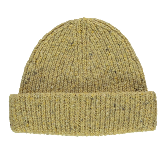 BONNET BEANIE LAINE Speckled Yellow