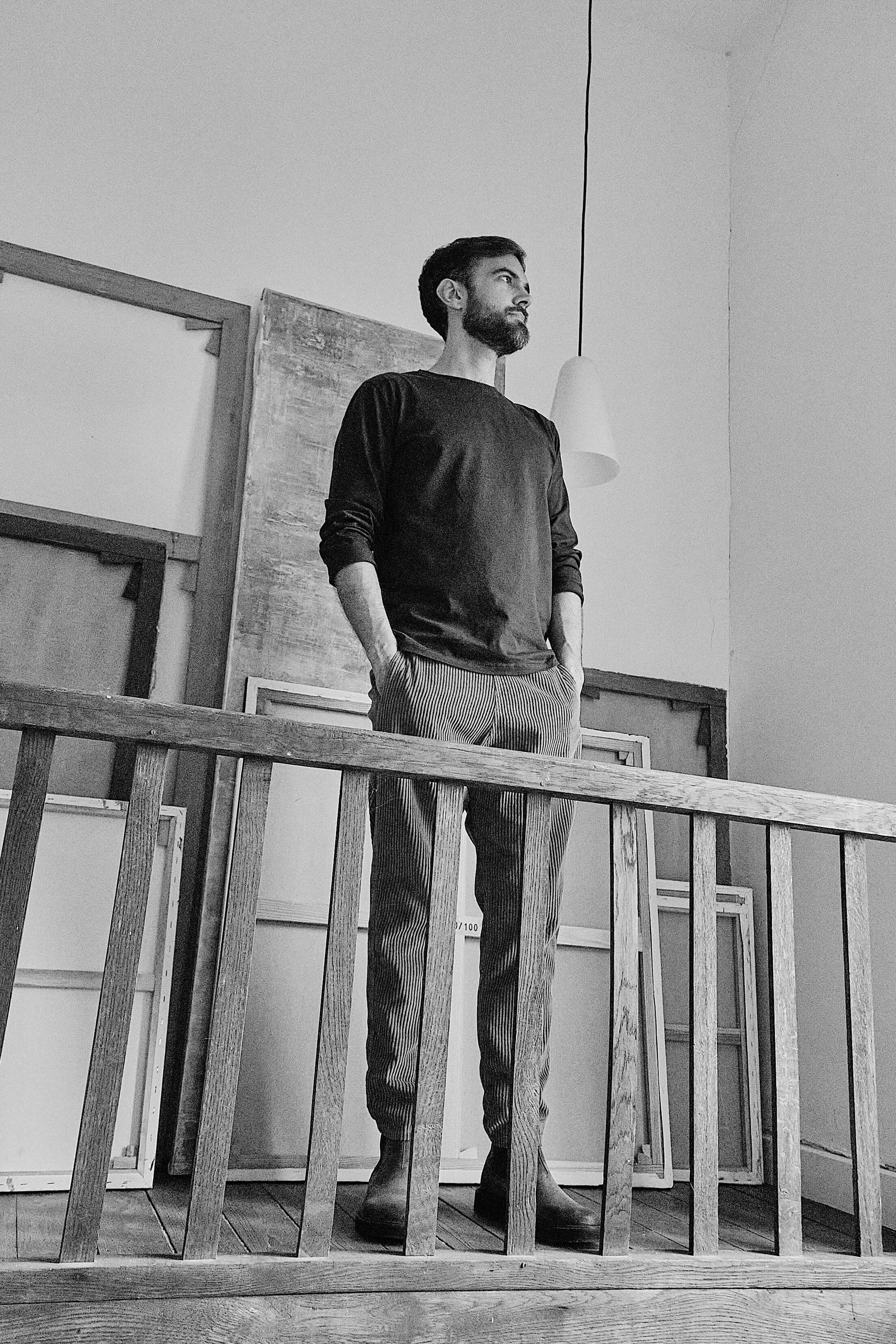 T-shirt homme Badiane manches longues en coton bio – Egret | Poudre Organic 2