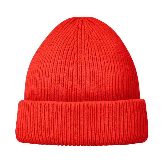 BONNET BEANIE COTON Rouge Corail