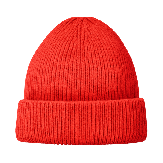 BONNET BEANIE COTON ADULTE Rouge Corail