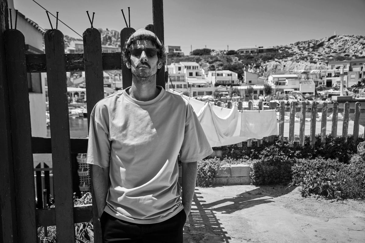 T-shirt homme Seringat manches courtes en coton bio – Lavender gray | Poudre Organic 2