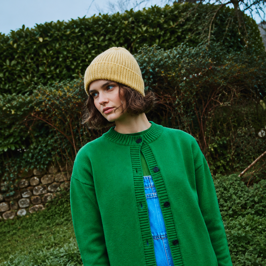 BONNET BEANIE LAINE ADULTE Speckled Yellow