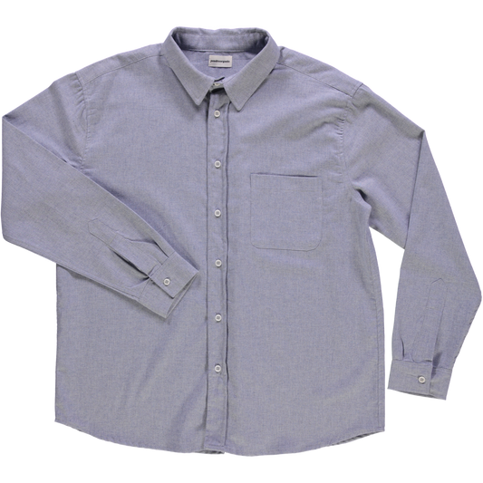 Chemise homme Camisa manches longues en coton bio – Flanelle bleu ciel | Poudre Organic 1