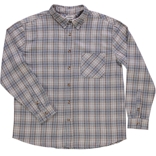 Chemise homme Camisa manches longues en coton bio – Flanelle Carreaux | Poudre Organic 1