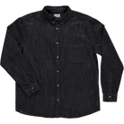 Chemise homme Camisa manches longues en coton bio – Denim épais noir | Poudre Organic 1