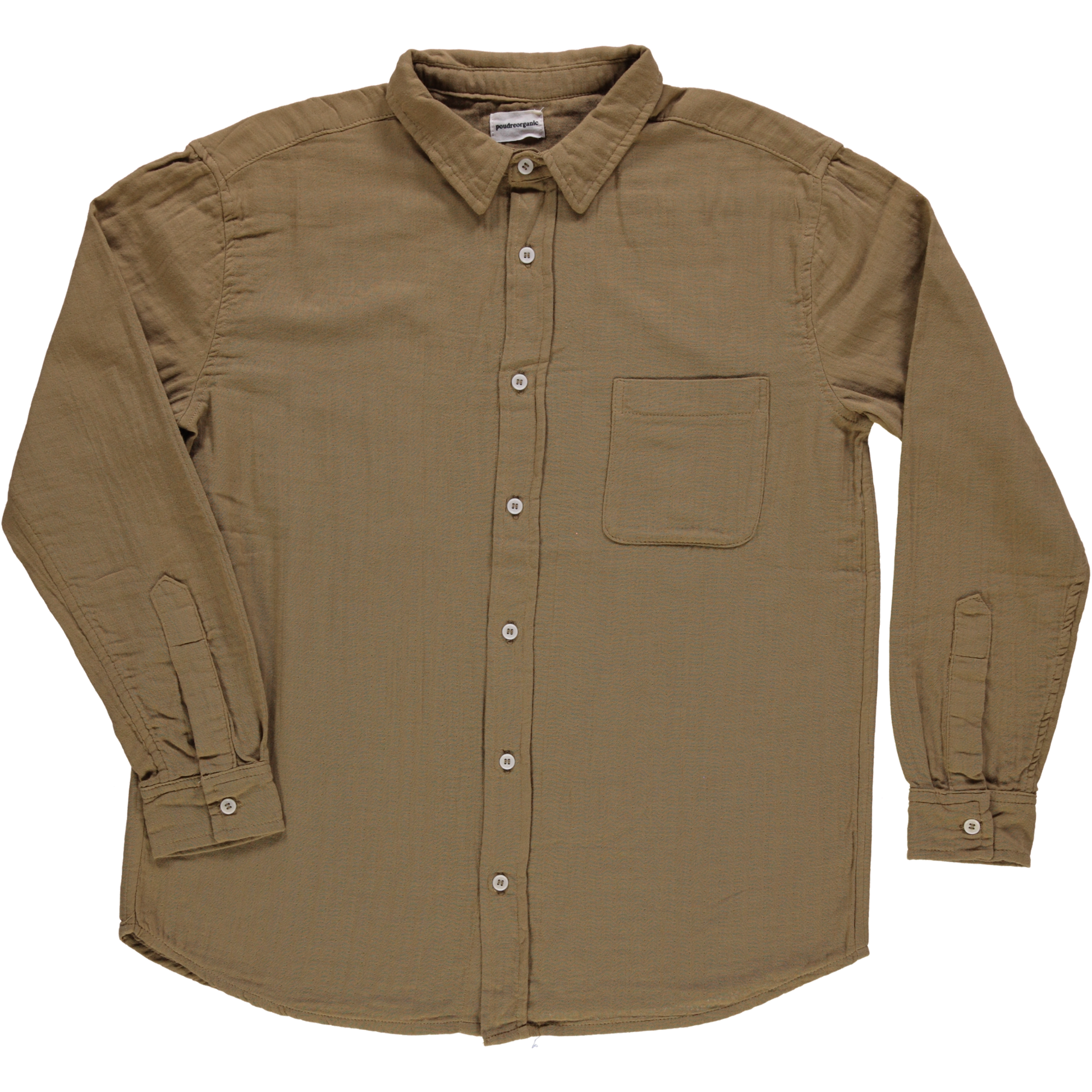 Chemise homme Camisa en gaze coton bio – Dull gold | Poudre Organic 1