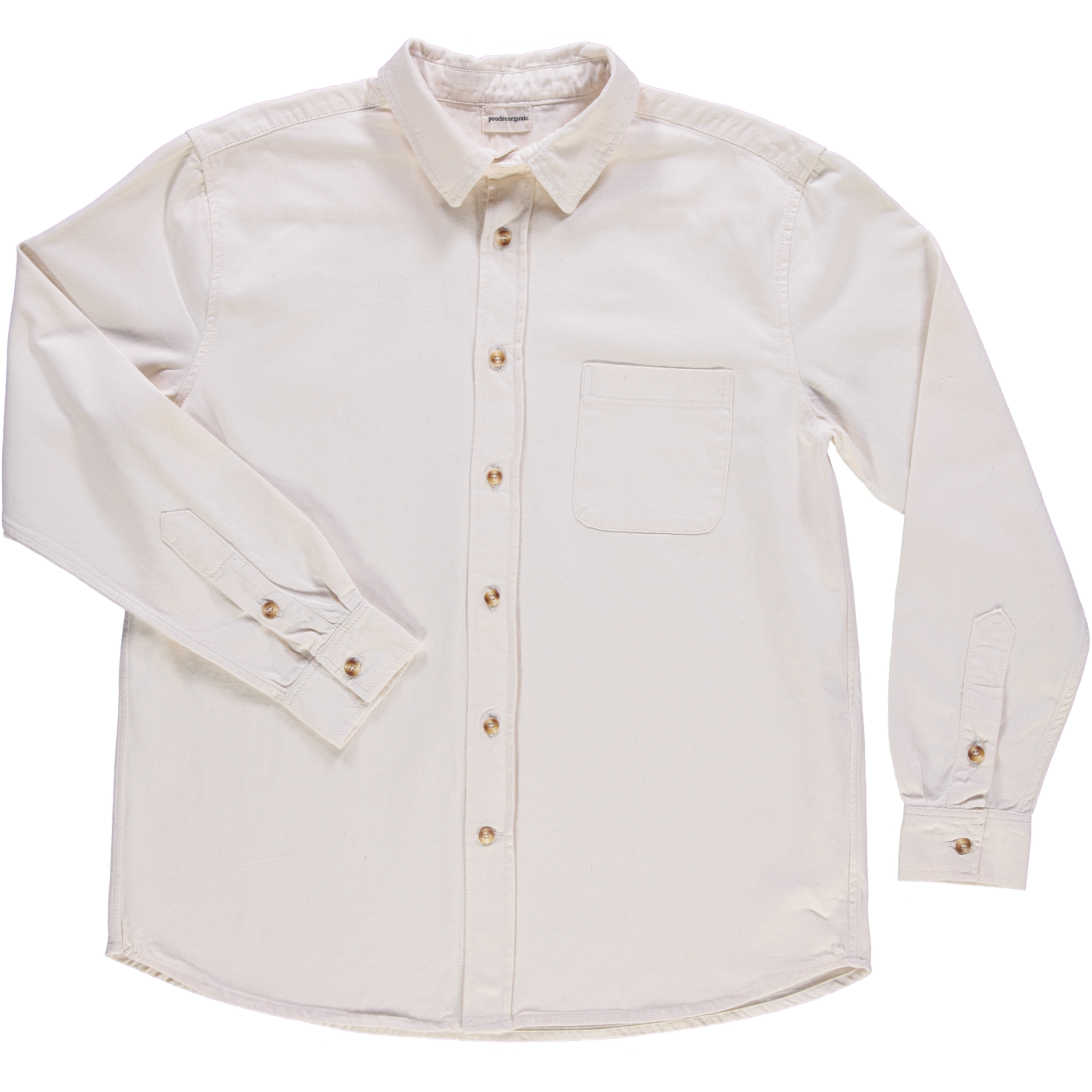 Chemise homme Camisa manches longues en coton bio – Denim épais écru | Poudre Organic 1
