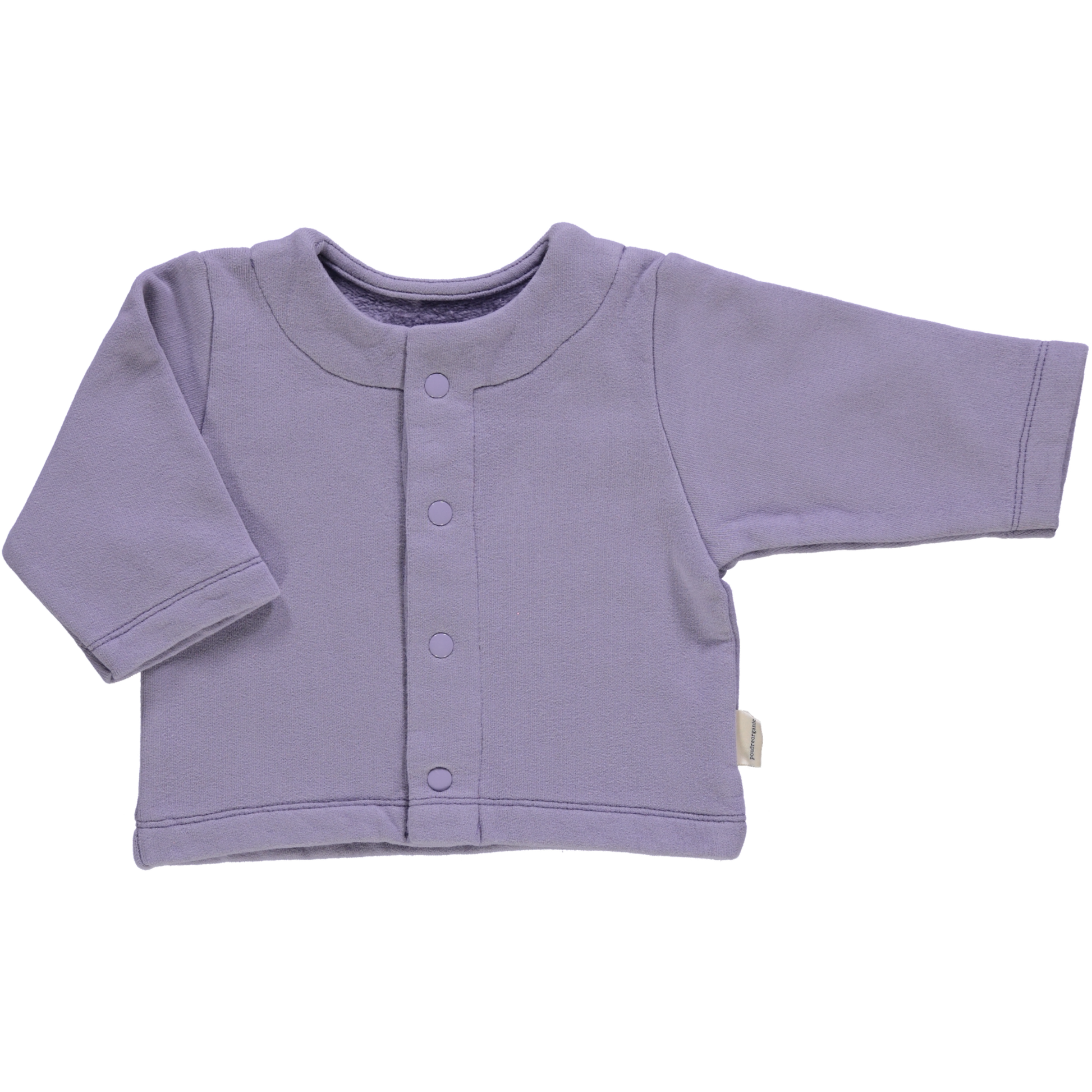Cardigan kids Camomille en molleton coton bio – Lavender gray | Poudre Organic 1