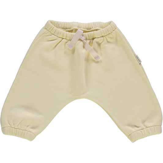 Pantalon kids Cannelle en molleton coton bio – Pastel yellow | Poudre Organic 1