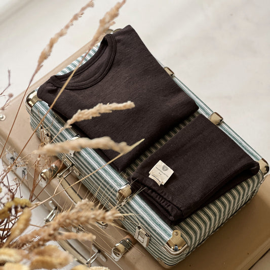 CAPRE MÉRINOS T-SHIRT Marron Chiné
