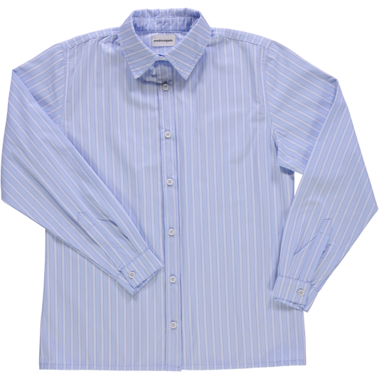 Blouse femme Capucine en coton bio – Rayures bleues | Poudre Organic 1