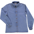 Blouse femme Capucine manches longues en coton bio – Denim épais blue | Poudre Organic 1