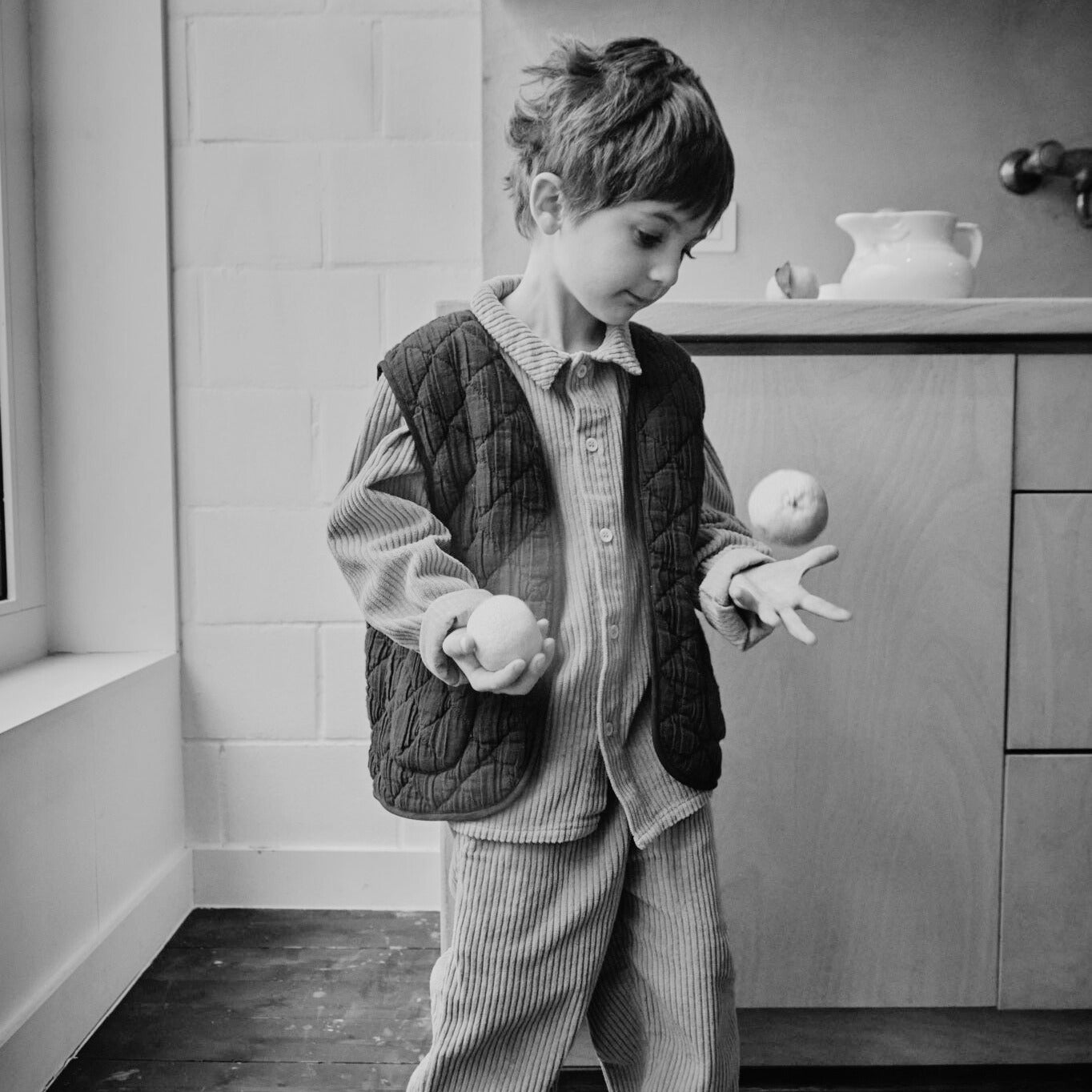 Veste matelassée kids Cercis en coton bio – Dull gold | Poudre Organic 2