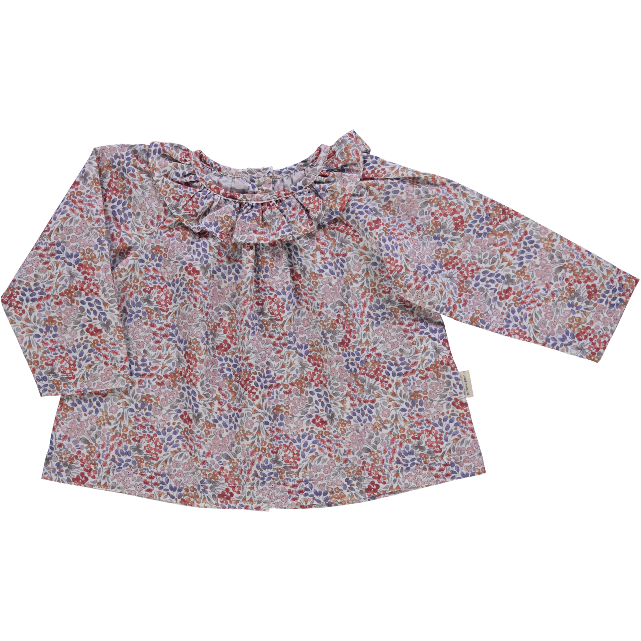 Blouse kids Charme en coton bio – Flowery toffee | Poudre Organic 1