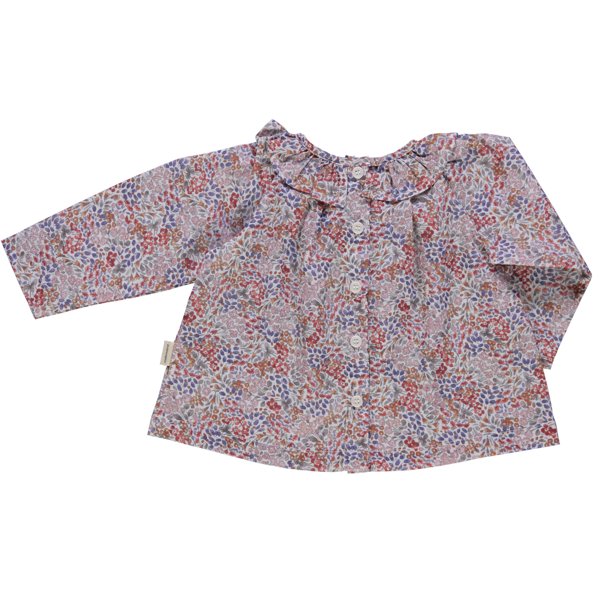 Blouse kids Charme en coton bio – Flowery toffee | Poudre Organic 2