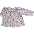 Blouse kids Charme en coton bio – Fleuri rose gris | Poudre Organic 1