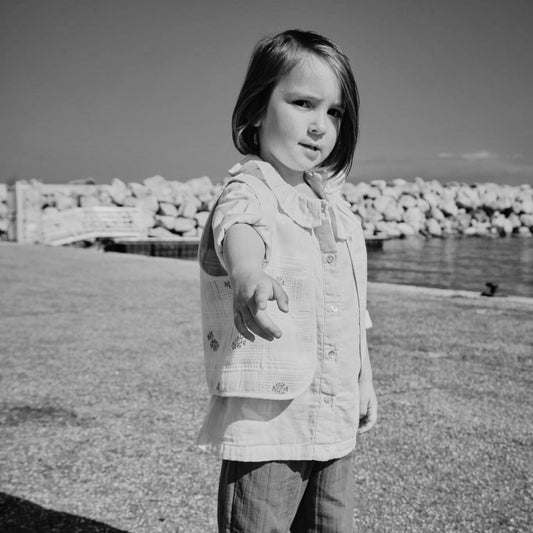 Blouse kids Colchique manches longues en coton bio – Soft pink | Poudre Organic 2