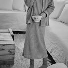 Jupe kids Cosmos côtelée en coton bio – Dull gold | Poudre Organic 2