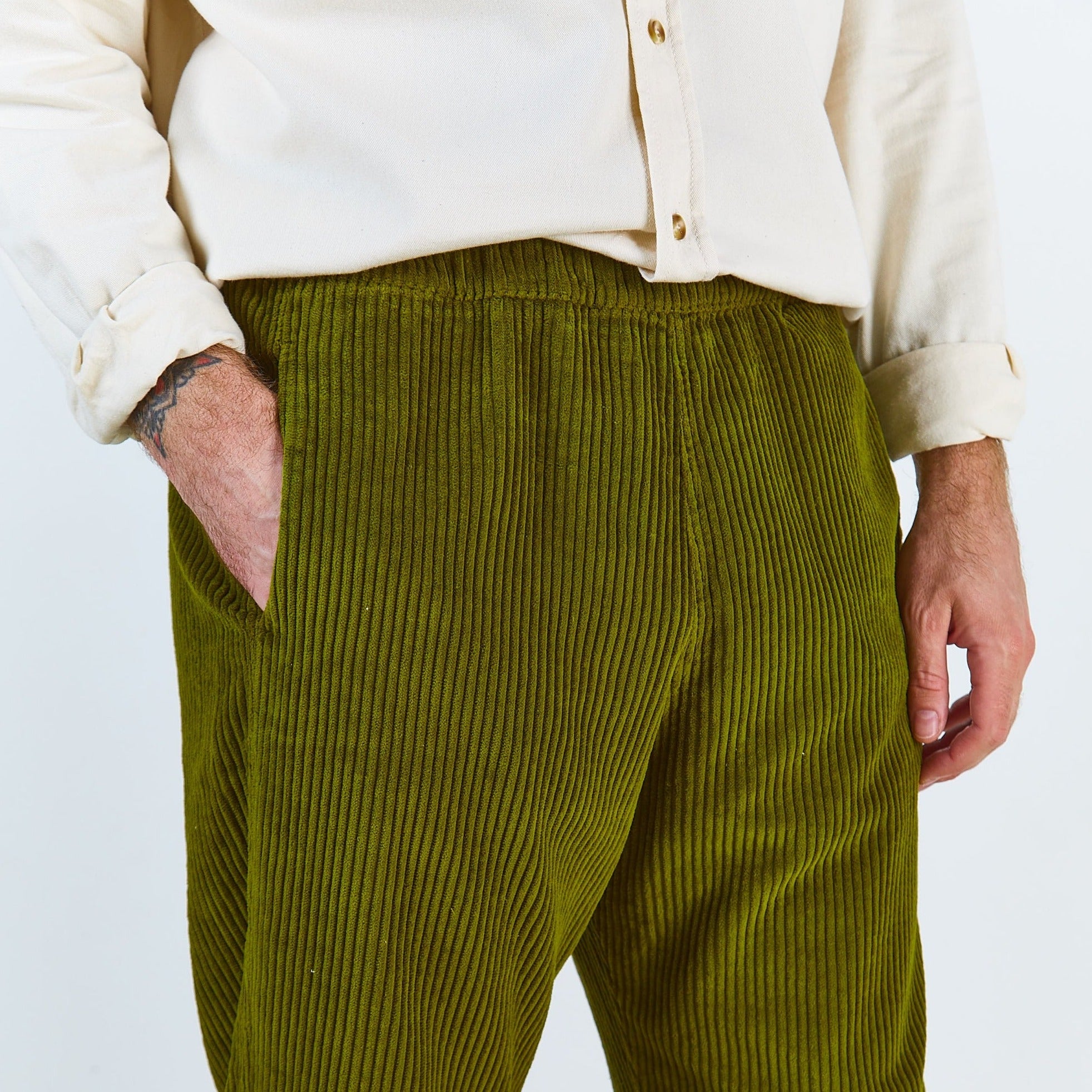 Solbiati Lime Green Corduroy Pants – StudioSuits