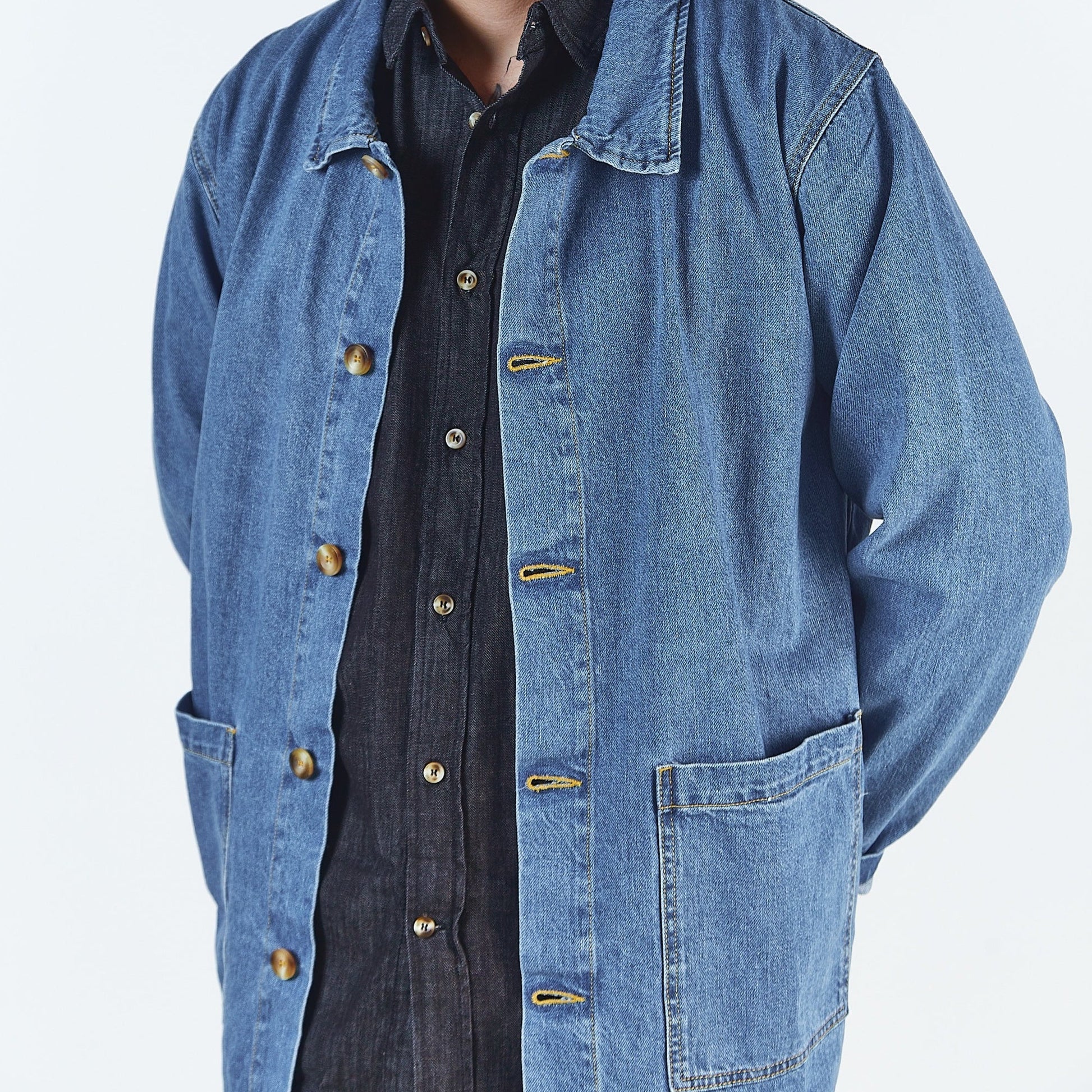 Veste adulte Jaqueta en coton bio – Denim blue | Poudre Organic 4